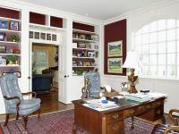 Formal office with built in bookcases for Purcell project