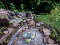 back patio and landscaping - McLean waterfront - Graham project
