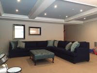 basement recreation room with stair view - McLean waterfront - Graham project