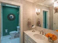 hall bathroom with toilet and shower