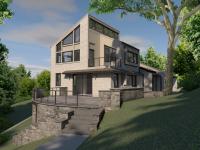 right side exterior detail of modern home