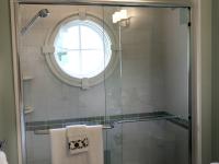 Carr project - nautical New England waterfront home - shower detail 