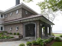 Carr project - nautical New England waterfront home - side portico