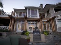 Carr project - nautical New England waterfront home - rear patio details