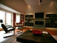 Carr project - nautical New England waterfront home - family room built ins