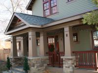 The Henry project's bungalow, complete with front porch and craftsman details