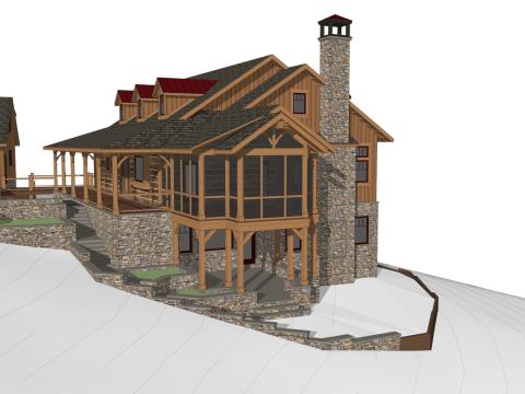 West Virginia River House Right Perspective