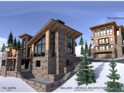 Aspen 2 level rear with Gatehouse Behind