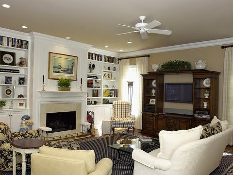 Formal family room with built in bookcases on Newington Rd