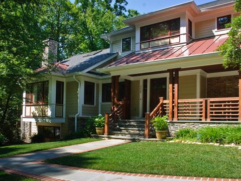 Front exterior of the Ballard home from the right side