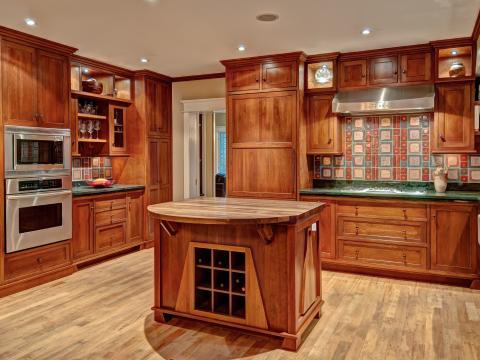 The new kitchen in the Ballard's renovated home