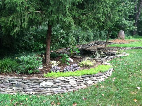 backyard fish pond - Vienna split level renovation - Boswell project