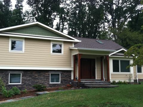 exterior front rendering - Vienna split level renovation - Boswell project