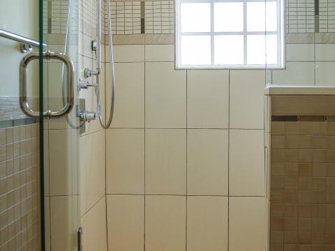 bathroom shower tile detail - Modern home makeover - Carr Baron project
