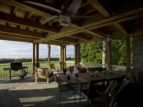 Carr project - nautical New England waterfront home - large florida room