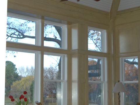 Enrico-Easton - waterfront cottage renovation - living room to screened in porch