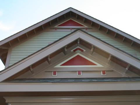 The detail of the Gable on the Henry project's house