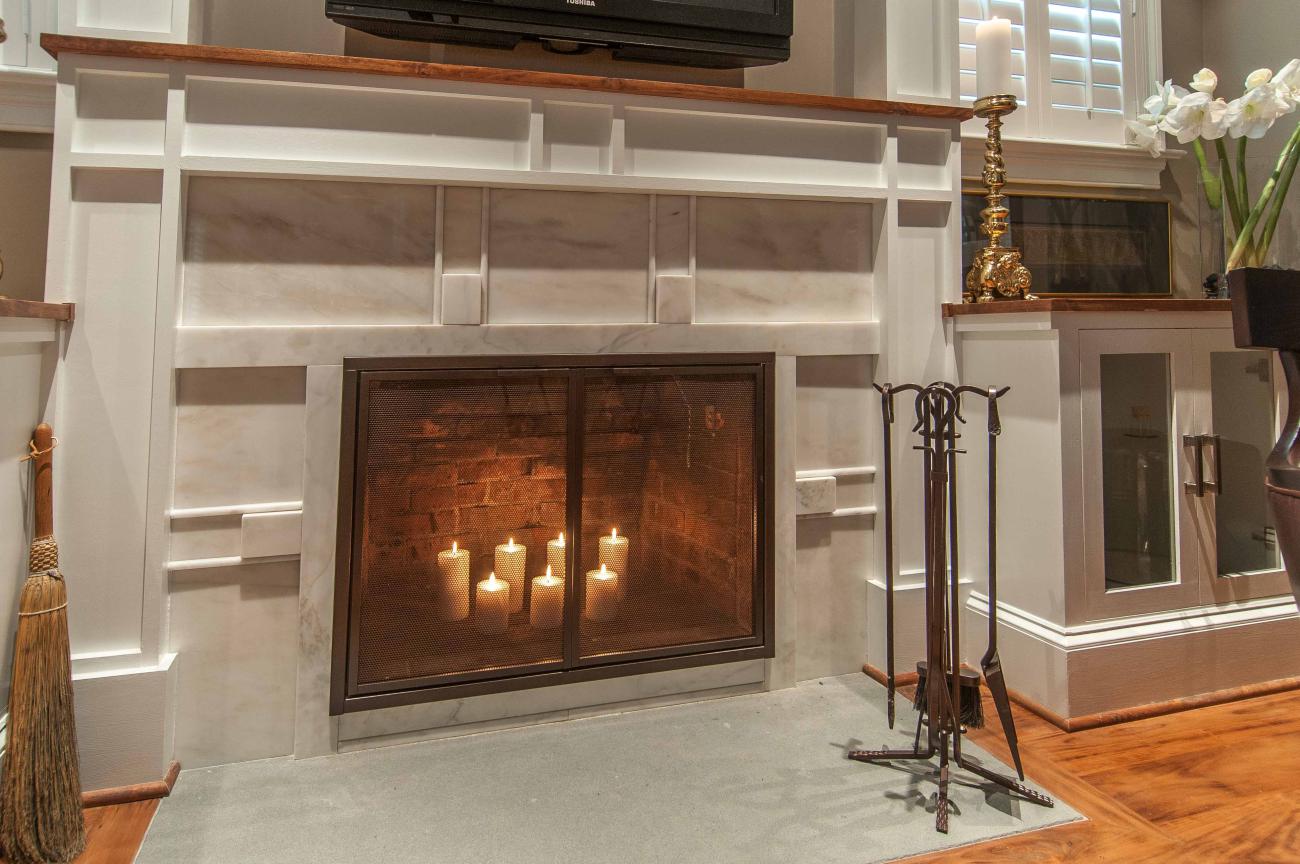 Bennington project - Little City rambler - fireplace detail