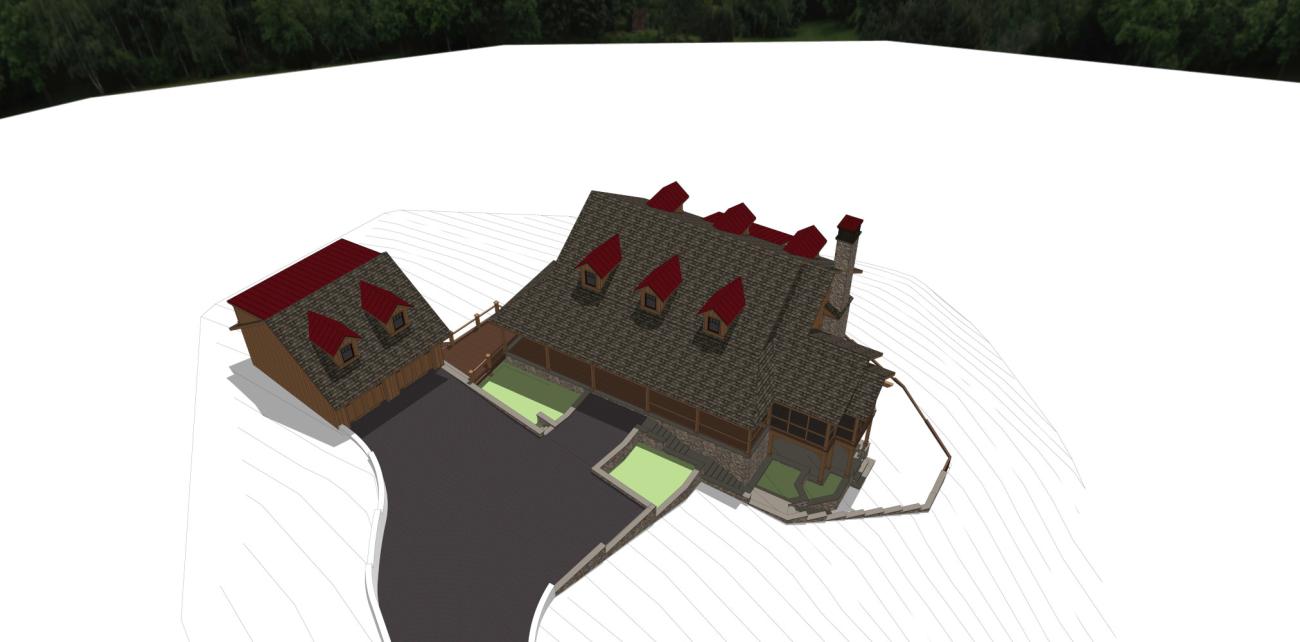 West Virginia River House Overhead Perspective