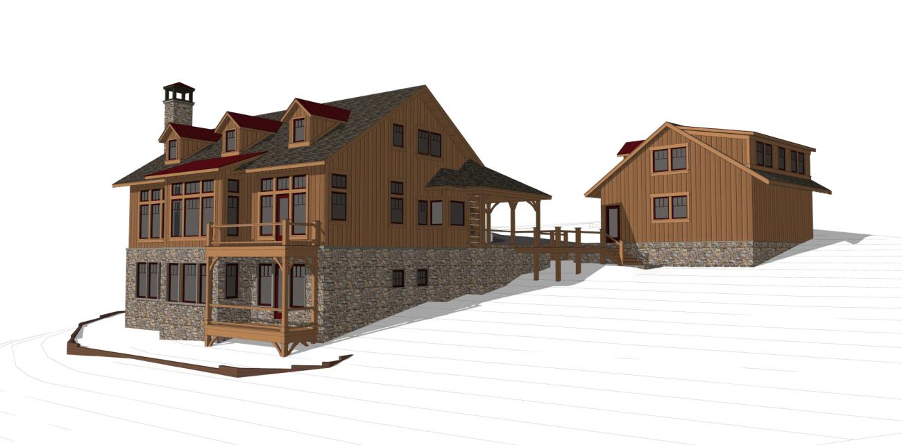 West Virginia River House Rear Left Perspective