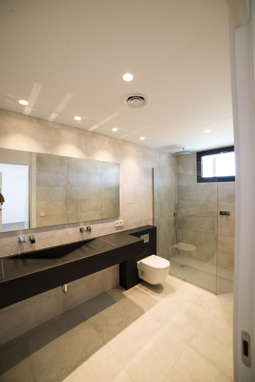 clean and modern hall bathroom