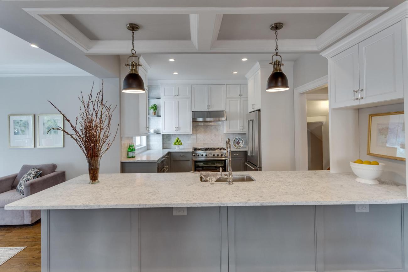 kitchen island and details - historic charm in NW DC - Ballard & Mensua Architecture