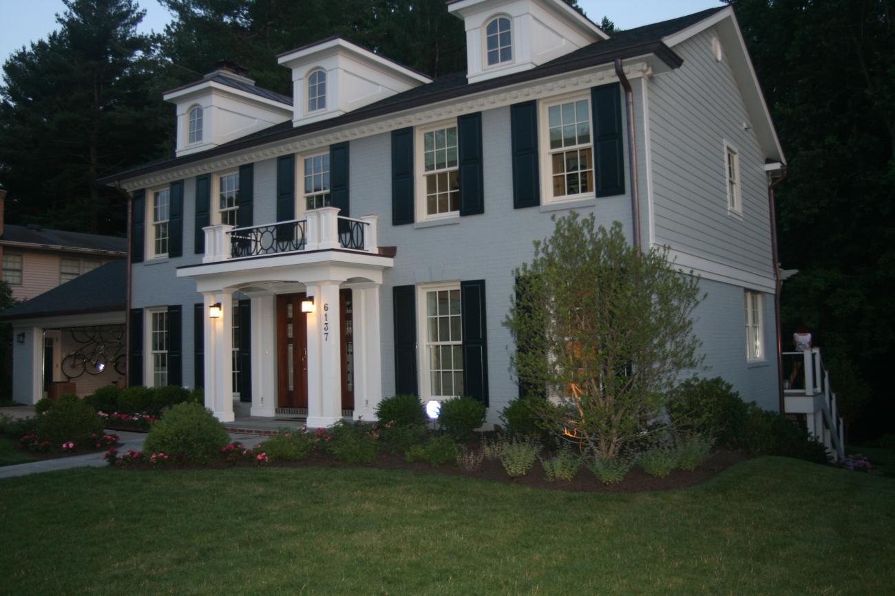front right home at dusk - McLean waterfront - Graham project