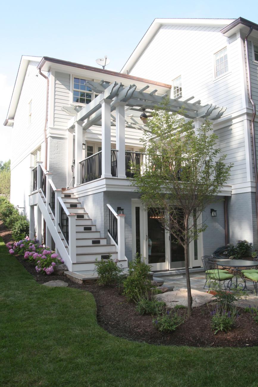 back porch with landscaping - McLean waterfront - Graham project