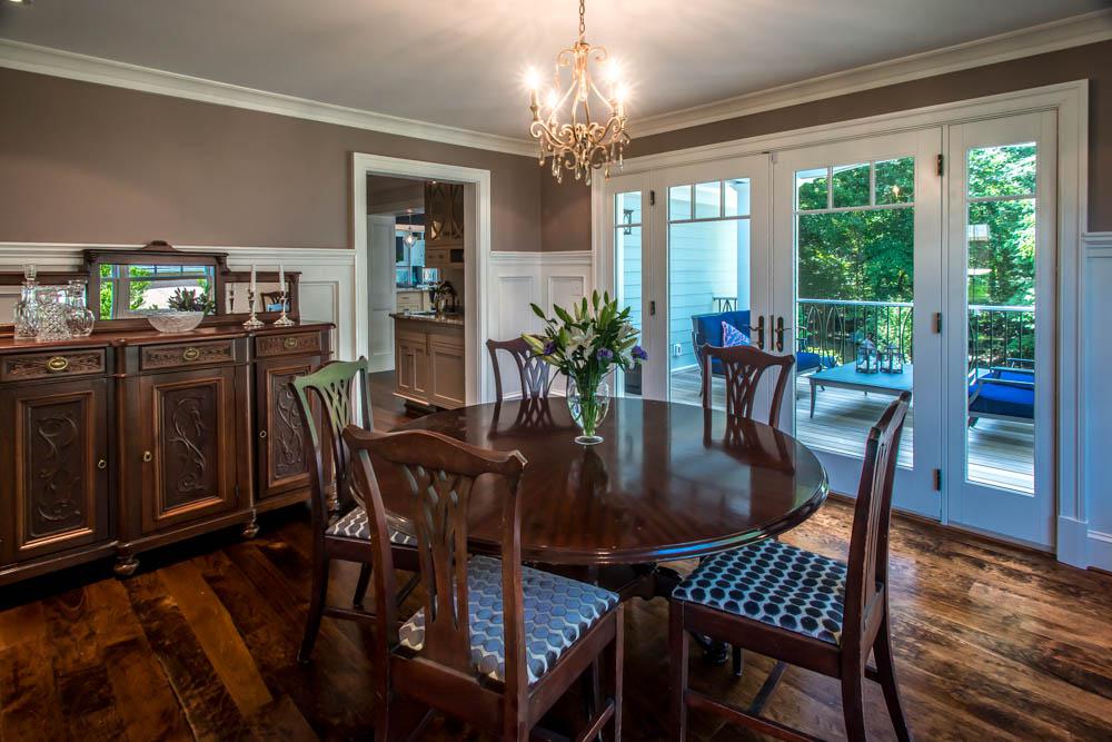 dining room with deck views - McLean waterfront - Graham project