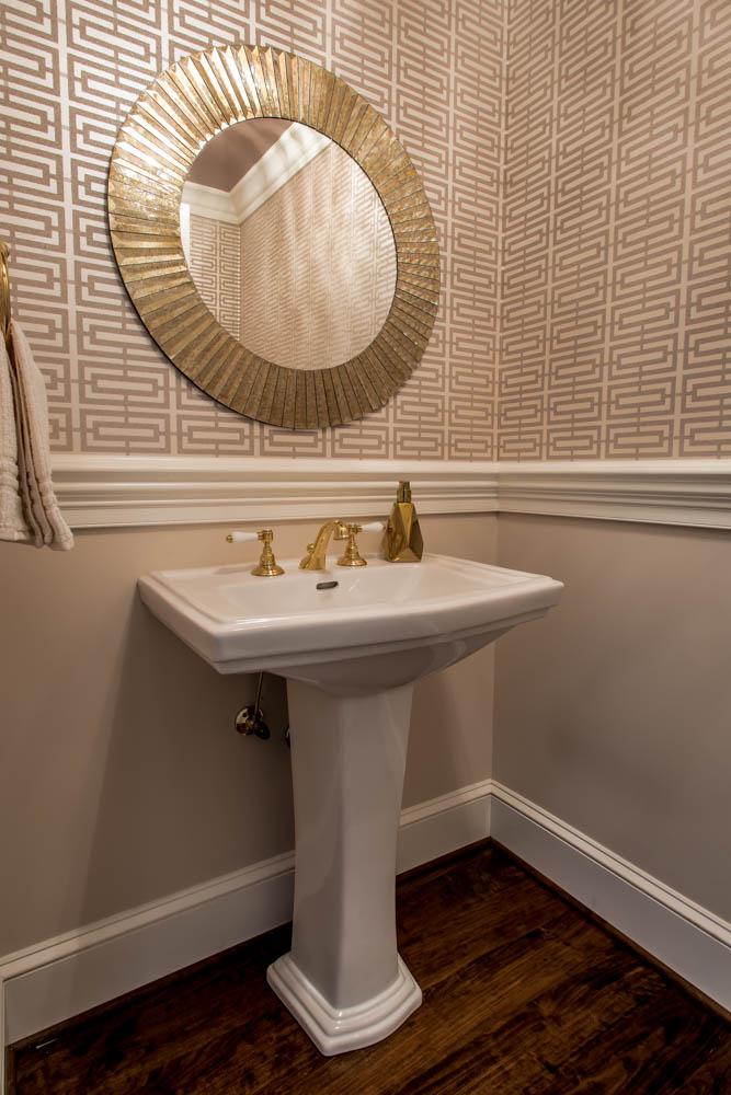 powder room details and wallpaper - McLean waterfront - Graham project