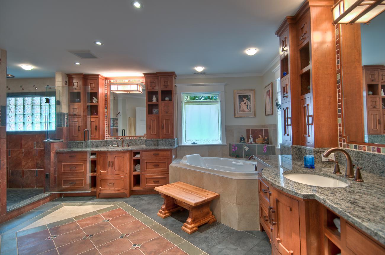 master bathroom vanities and tub - carpenter's challege - Alison project