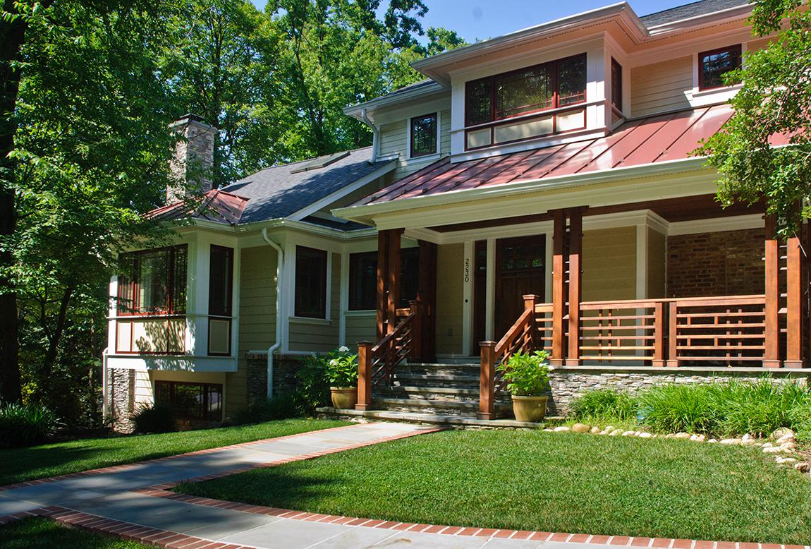 Front exterior of the Ballard home from the right side