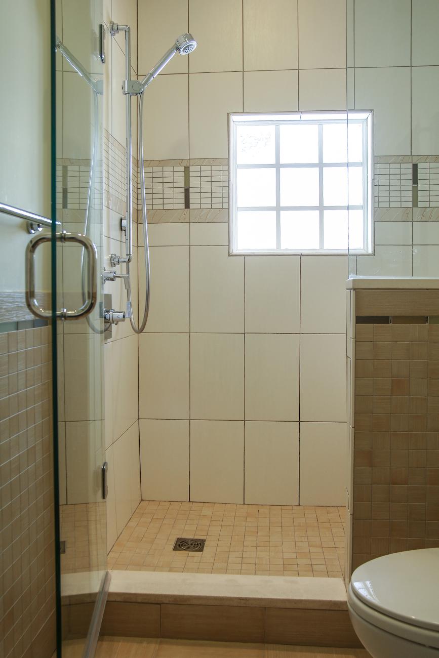 bathroom shower tile detail - Modern home makeover - Carr Baron project