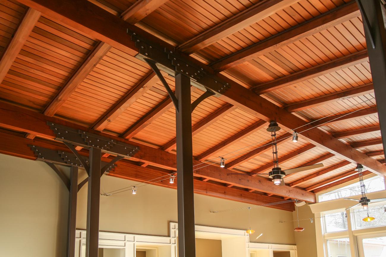 timber ceiling in living room - Modern home makeover - Carr Baron project