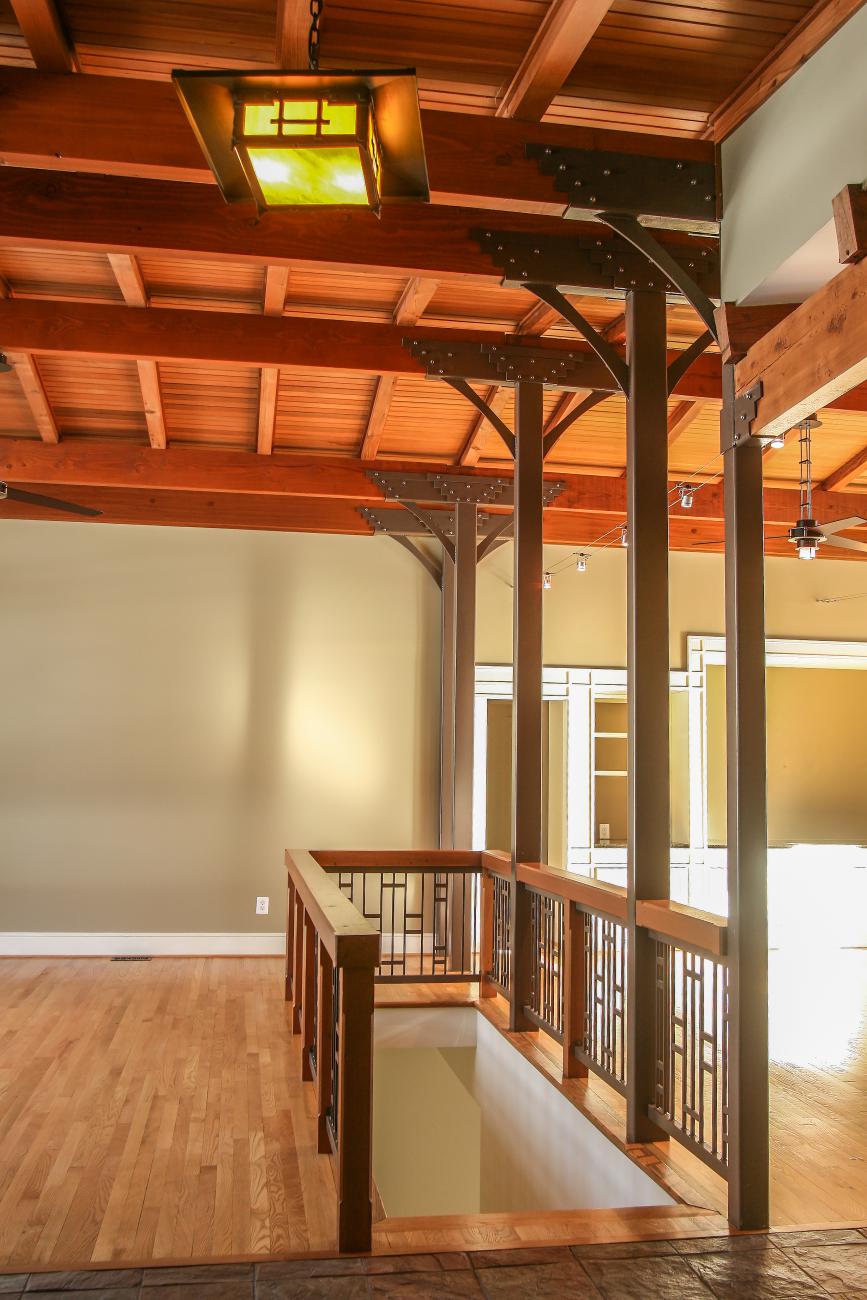 living room with stair view - Modern home makeover - Carr Baron project