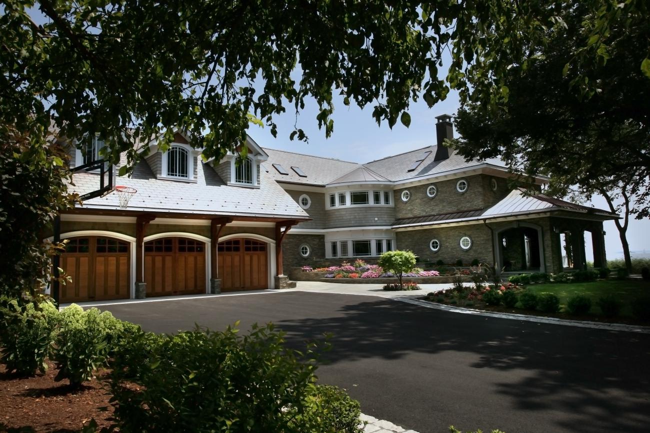 Carr project - nautical New England waterfront home - front driveway