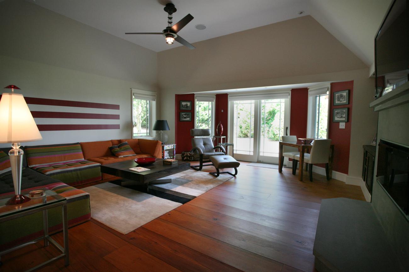 Carr project - nautical New England waterfront home - family room after