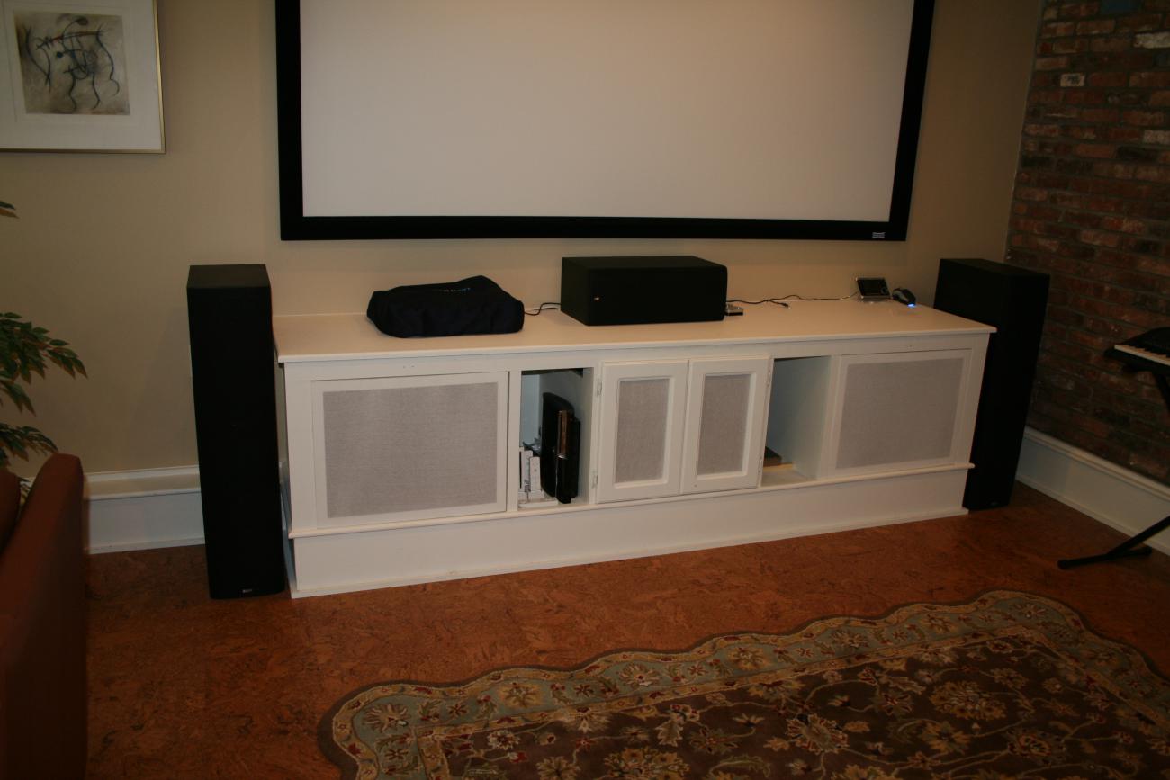 Enrico-Easton - waterfront cottage renovation - family room entertainment system