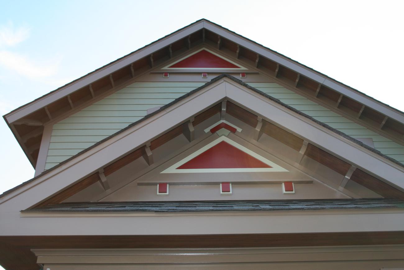 The detail of the Gable on the Henry project's house
