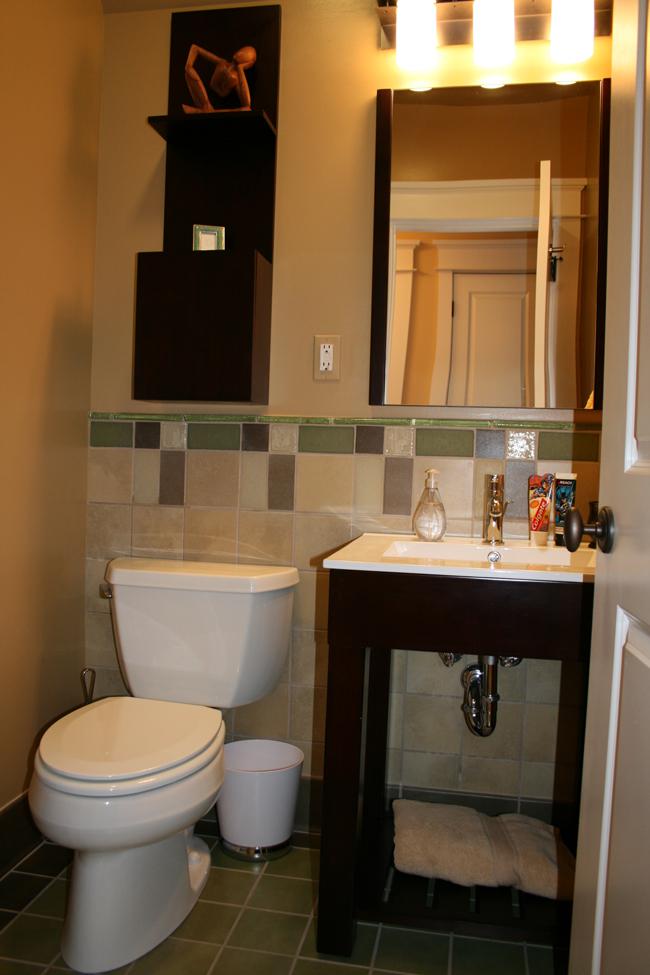 Updated bathroom on the main floor of the Ballard home.