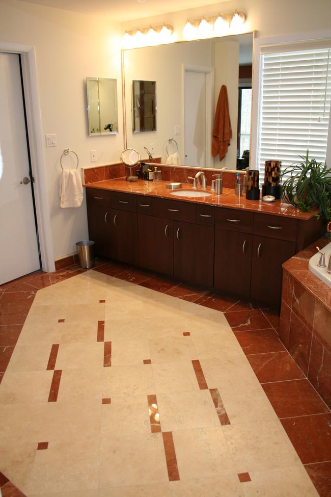 tile detail in the master bathroom - Empty Nesters Home