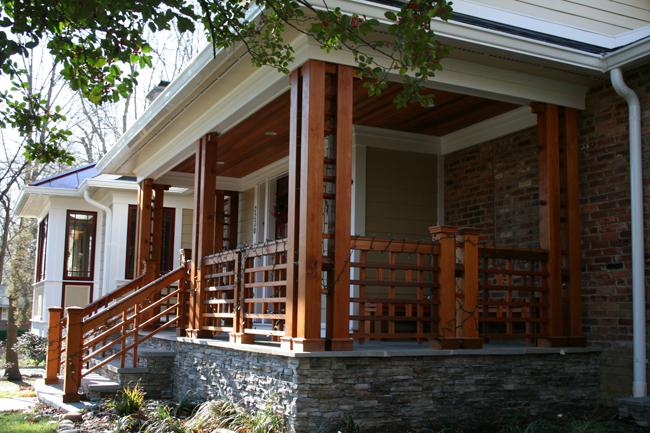 Details from the right side of the porch for the Ballard's new home